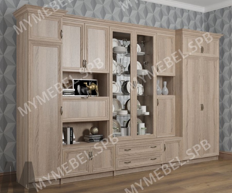 Стенка в гостиную без места под ТВ "Марина - 9"